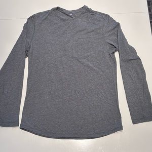 Lululemon Heather Gray Long Sleeve Shirt with Pocket, Medium